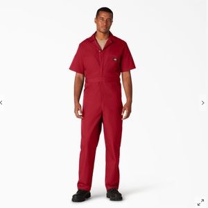 Mens Dickies Short Sleeve Coveralls Red size Med Tall